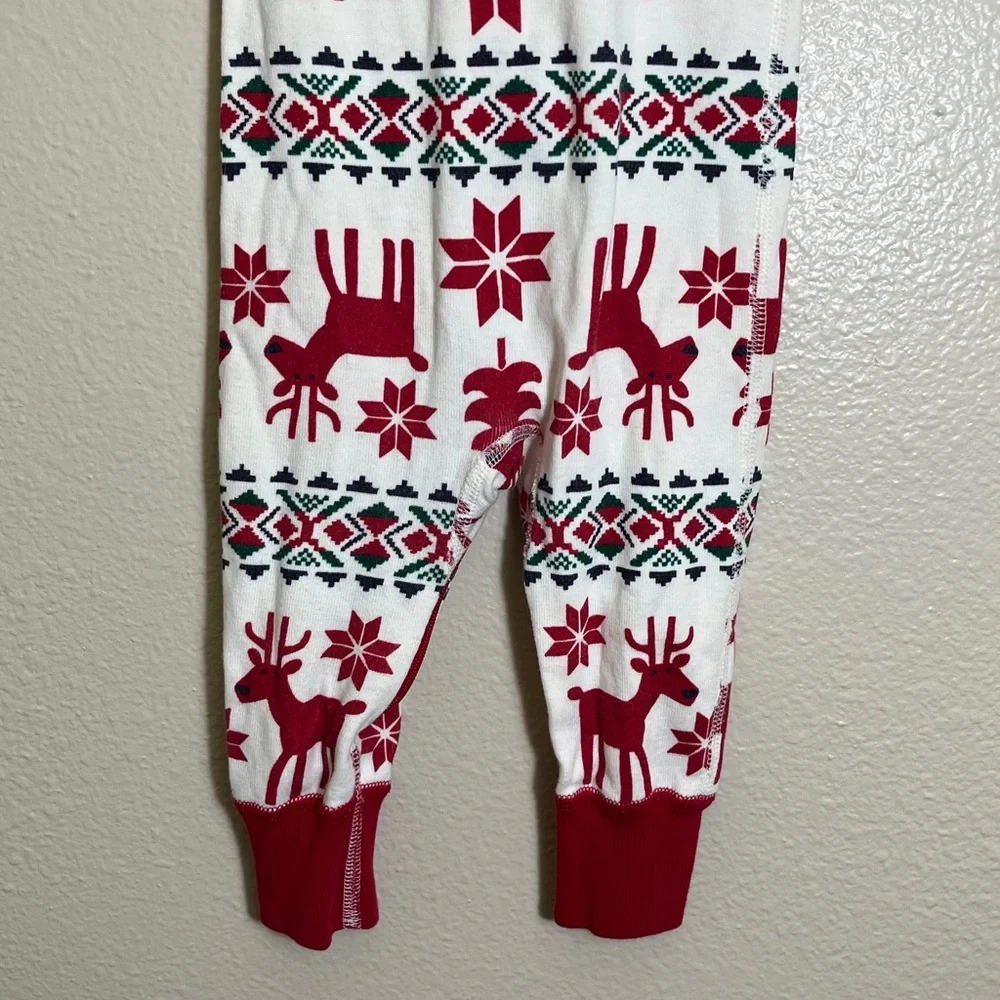 Hanna Andersson Red White Organic Cotton Holiday One Piece Pajama